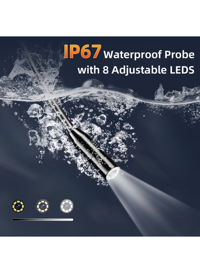 4.3" Borescope Endoscope Camera With Light - IP67 Waterproof 1080 HD Inspection Snake Camera, 16.5ft, Gadgets for Men With Carrying Case - Image 4